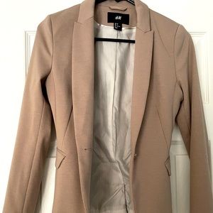H&M Single Button Tan Beige Brown Blazer / Work Suit Jacket - XS/2